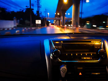 View of car on street at night