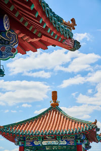 Low angle view of traditional building against sky