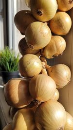 High angle view of pumpkins for sale