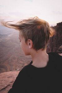 Portrait of teenage girl looking away