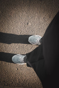 Low section of person standing on field