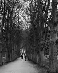 Woman walking on footpath