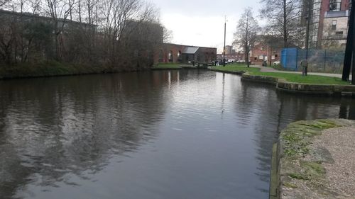 Reflection of buildings in river