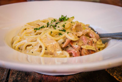 Close-up of meal served in plate