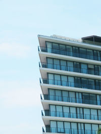 Low angle view of modern building against sky