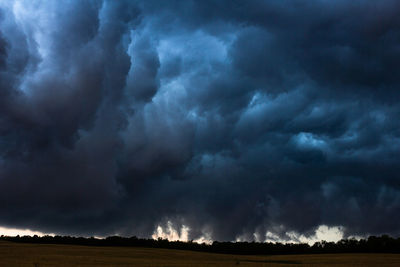 Storm clouds over landscape