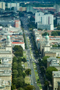 High angle view of city