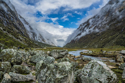 Scenic view of mountains against sky