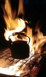 Close-up of food on barbecue grill