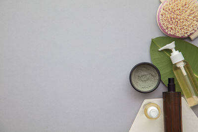 High angle view of equipment on white background