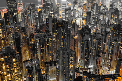 High angle view of buildings in city