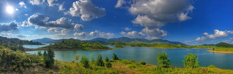 Panoramic view of lake against sky