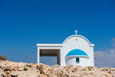 Building against clear blue sky