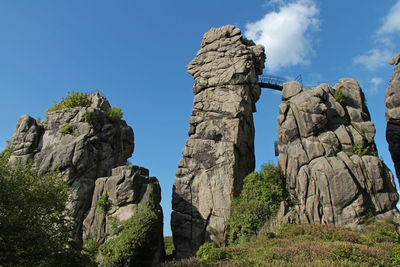 The externsteine in the teutoburg forest seen from the northwest