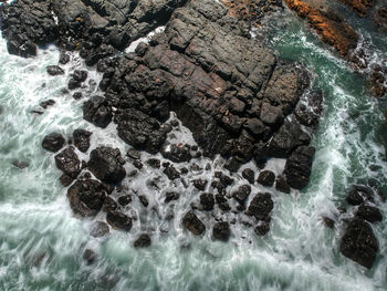 Full frame shot of rock in sea