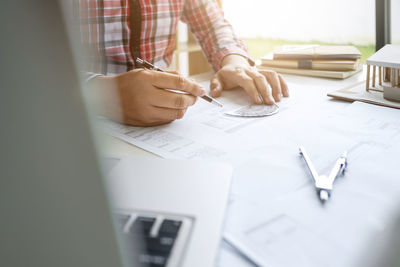 Man working on table
