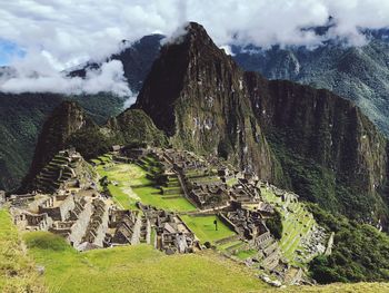 Panoramic view of old ruins against sky