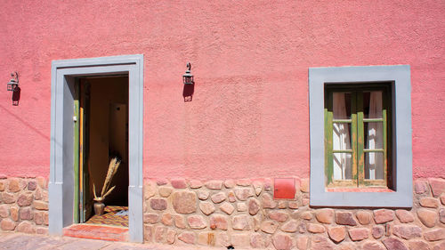 Stone wall of building