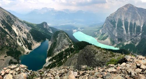 Panoramic view of mountains against sky