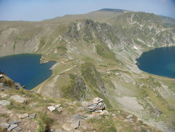 Scenic view of landscape and mountains