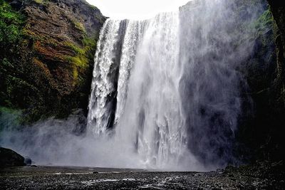 Scenic view of waterfall