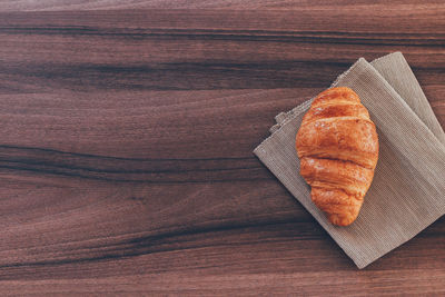 High angle view of breakfast on table