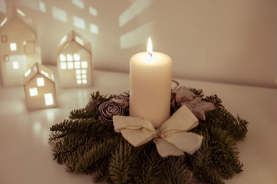 Close-up of illuminated christmas decoration