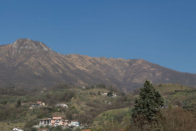Scenic view of mountains against clear sky