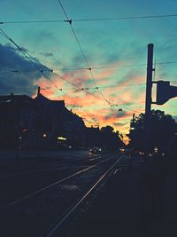 Railroad tracks at sunset