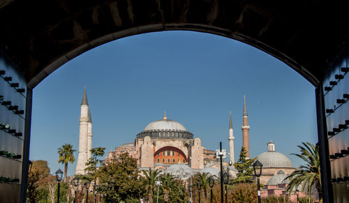 Panoramic view of cathedral against clear sky