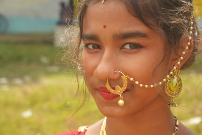 Close-up portrait of a beautiful young woman