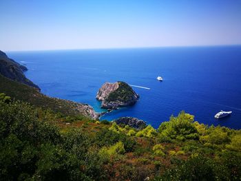 High angle view of sea against sky