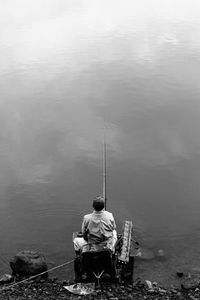View of people in water