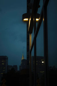 Low angle view of buildings at night