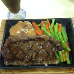 Close-up of meal served in plate