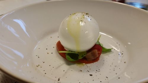 Close-up of breakfast in plate