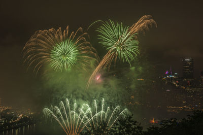 Low angle view of firework display