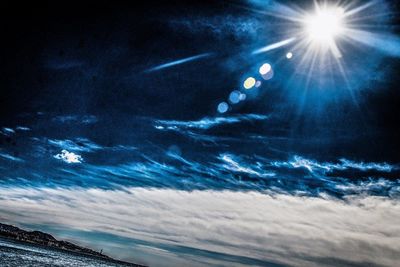 Scenic view of sea against dramatic sky