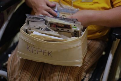 Close-up of hand holding ice cream