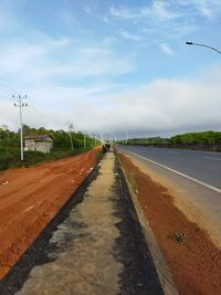 A different path. asphalt and soil