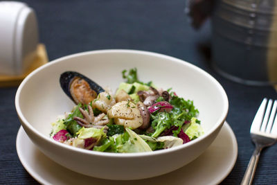 Close-up of meal served in bowl