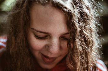 Close-up portrait of young woman