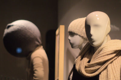 Close-up of mannequin