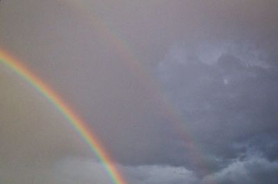 Low angle view of rainbow