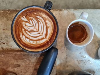 Coffee cup on table