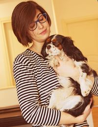 Portrait of a woman with dog