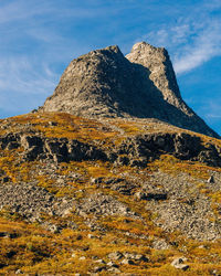 Close rocky mountain summit