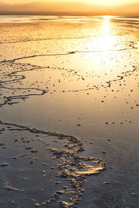 Scenic view of beach during sunset