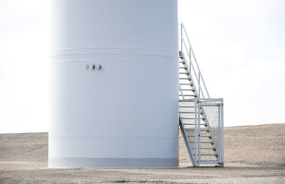 Low angle view of staircase against sky