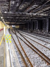 High angle view of railroad tracks